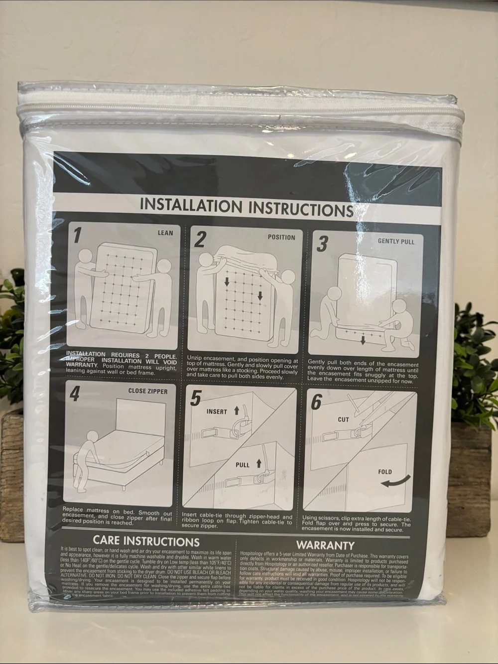 Hospitology White Full Mattress Encasement - Sleep Defense System
